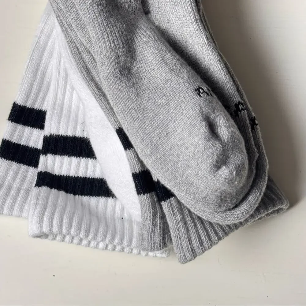 American Eagle Outfitters Two Pack  Casual Socks White and Gray Striped NWT